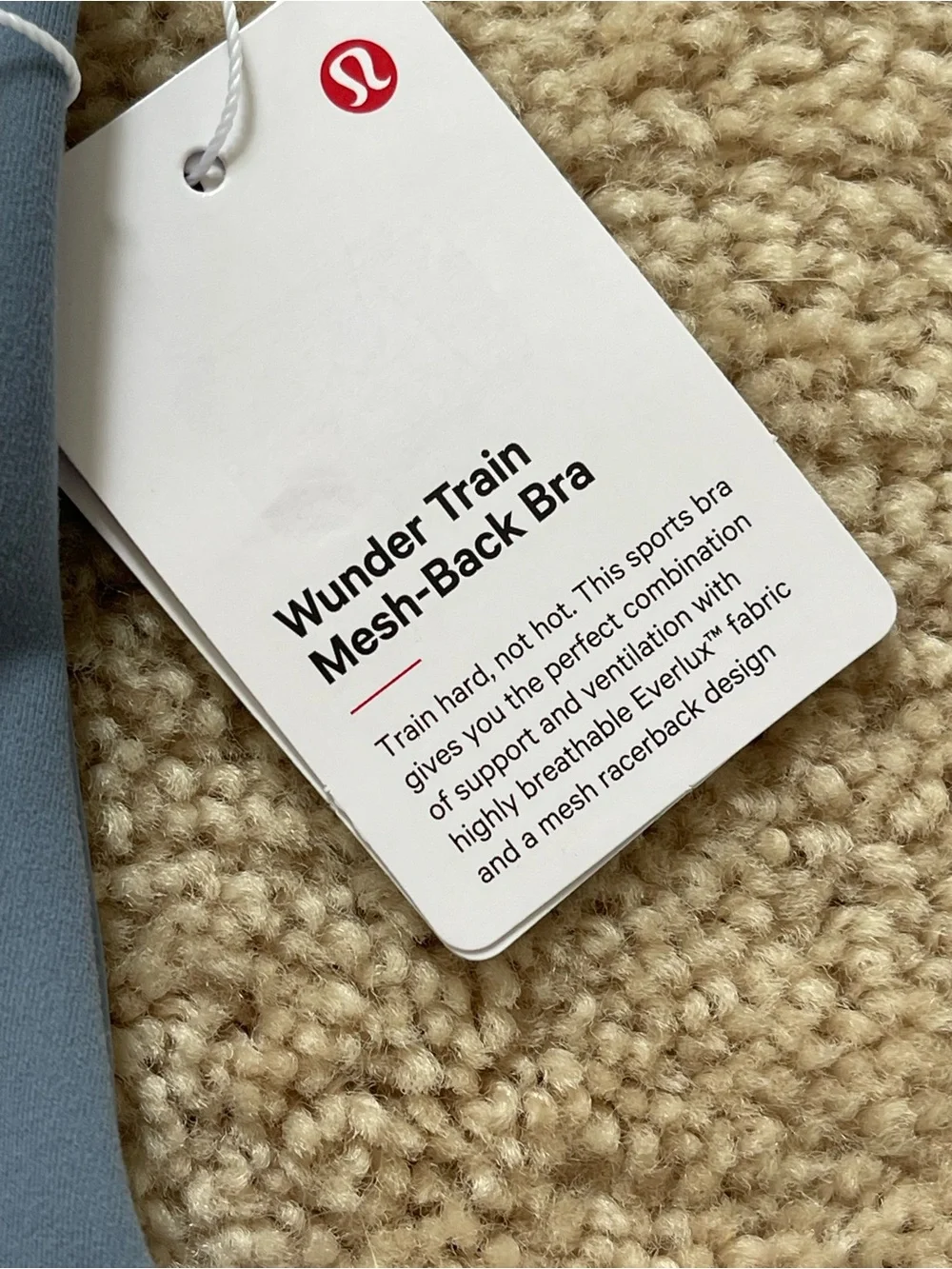 Lululemon wunder train mesh-back bra NEW with tags size 6, steel blue